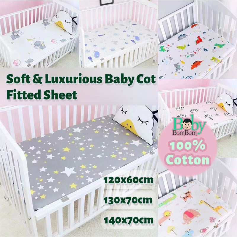 100% Cotton Baby Cot Fitted Sheet