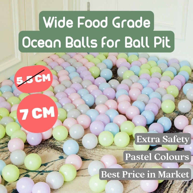 100 PCS Wide Macaroon Ocean Balls For Ball Pit Playpen